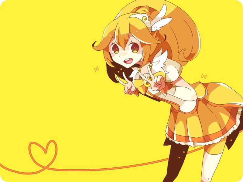 Anime Girl with Wings — Yellow, Cheerful