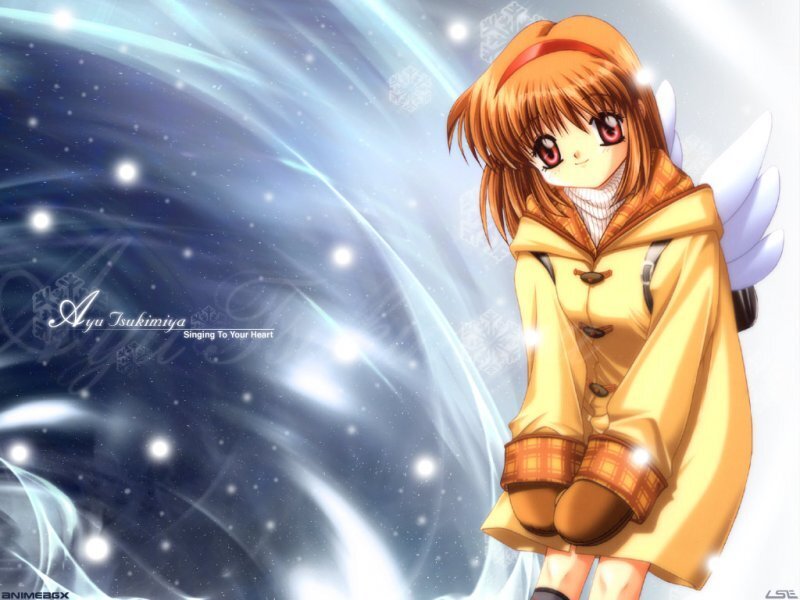 Anime Girl with Wings — Yellow, Serene