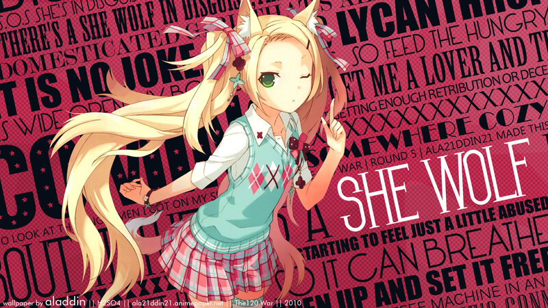 anime girl with wolf ears