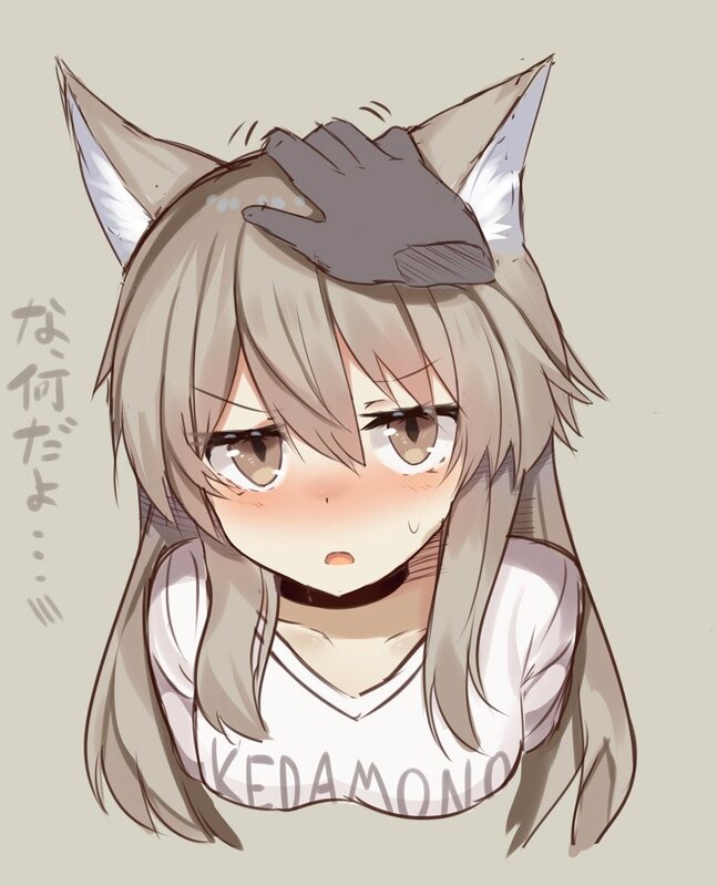 Anime Girl with Wolf Ears — Beige