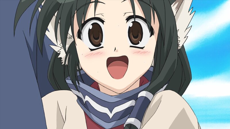 Anime Girl with Wolf Ears — Blue, Surprised