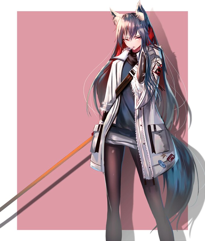 Anime Girl with Wolf Ears — Pink