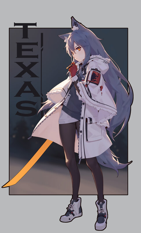 Anime Girl with Wolf Ears — White, Dramatic