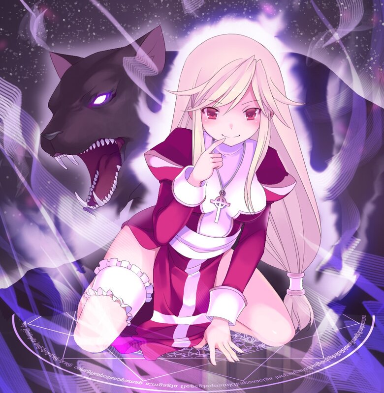 anime girl with wolf spirit