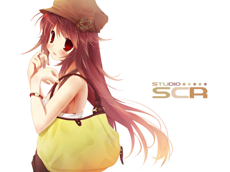 anime girl with yellow bag