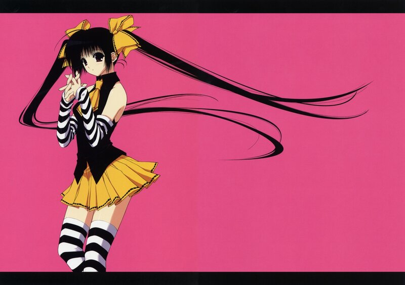 anime girl with yellow bow