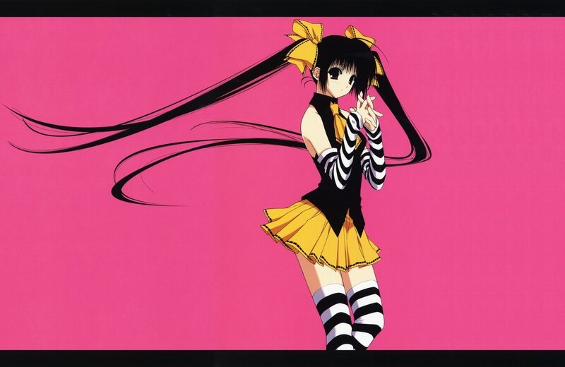 anime girl with yellow bow