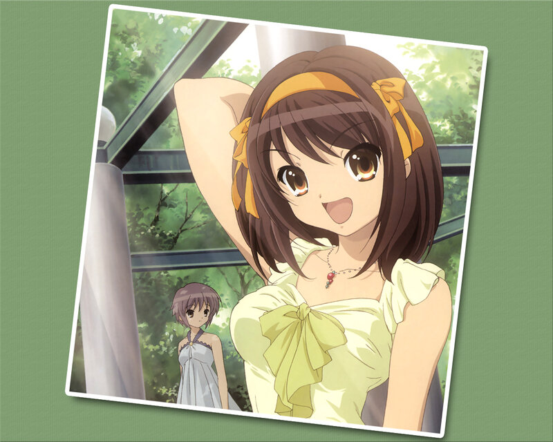 anime girl with yellow bow