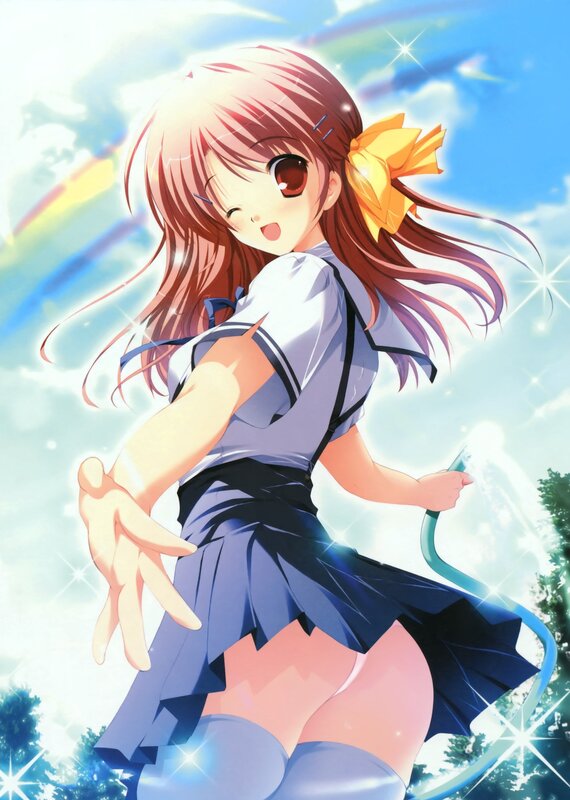 Anime girl with yellow bow