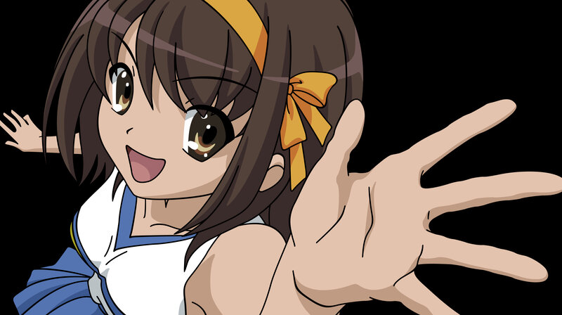 anime girl with yellow bow