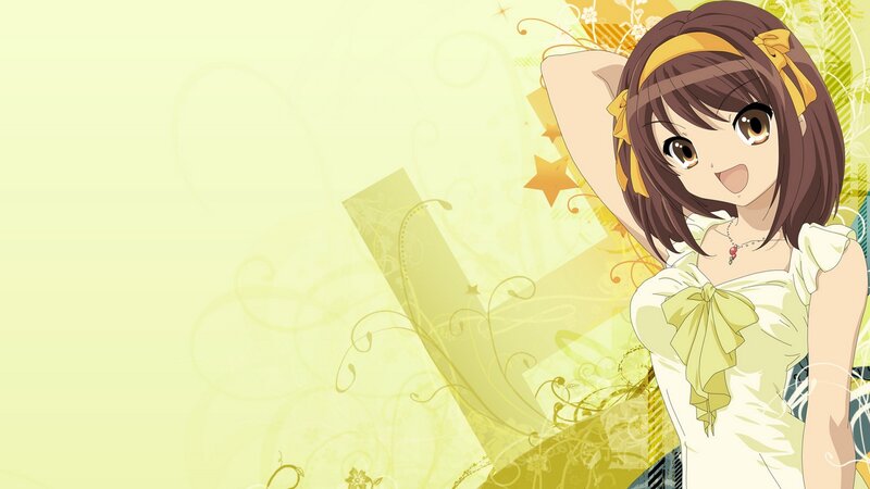 anime girl with yellow bow