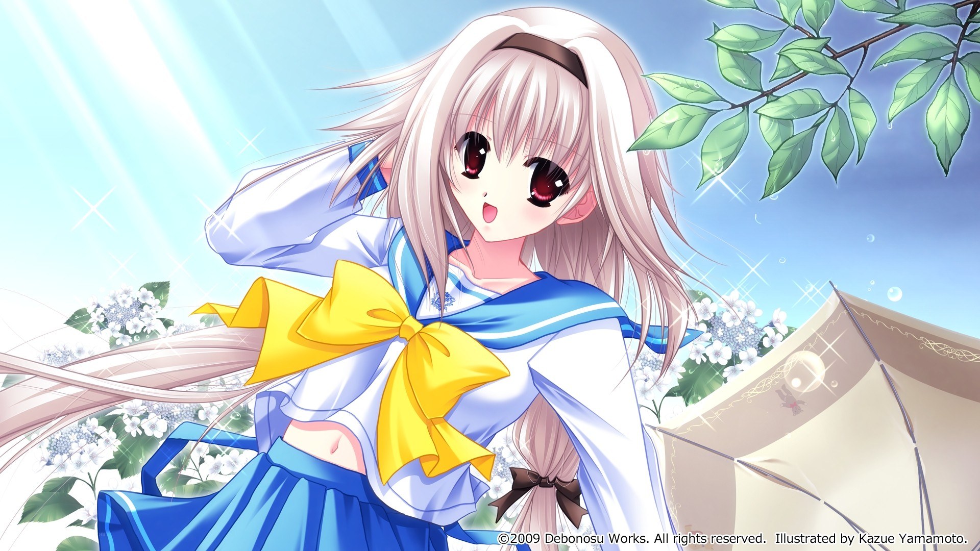 Anime girl with yellow bow