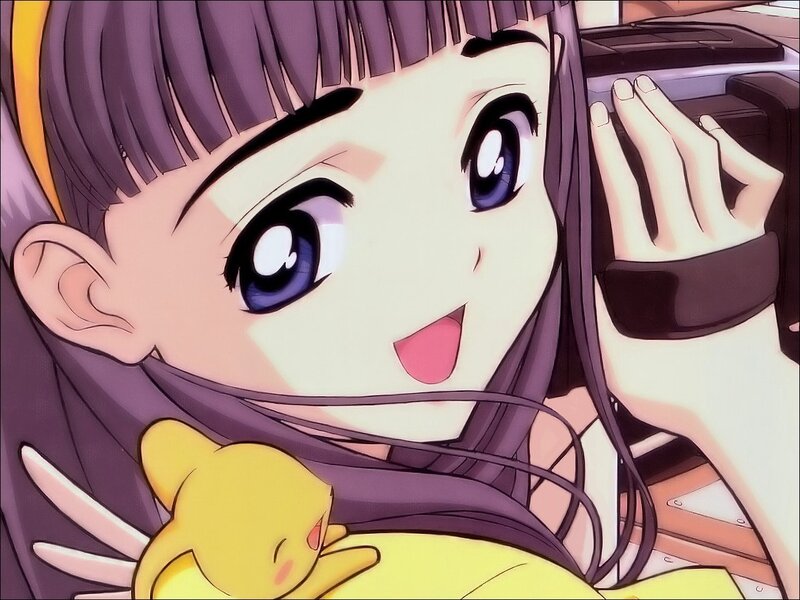 anime girl with yellow creature
