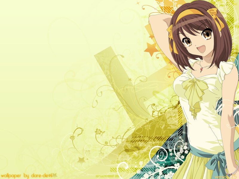 Anime Girl with Yellow Dress — Cheerful