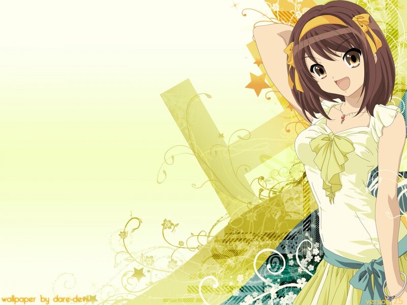 anime girl with yellow dress