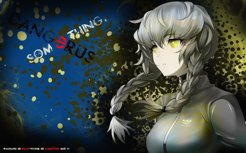 anime girl with yellow eyes