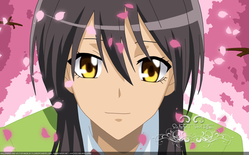 Anime Girl with Yellow Eyes — Pink