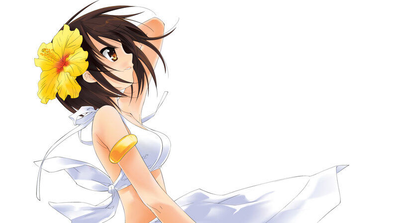 Anime girl with yellow flower