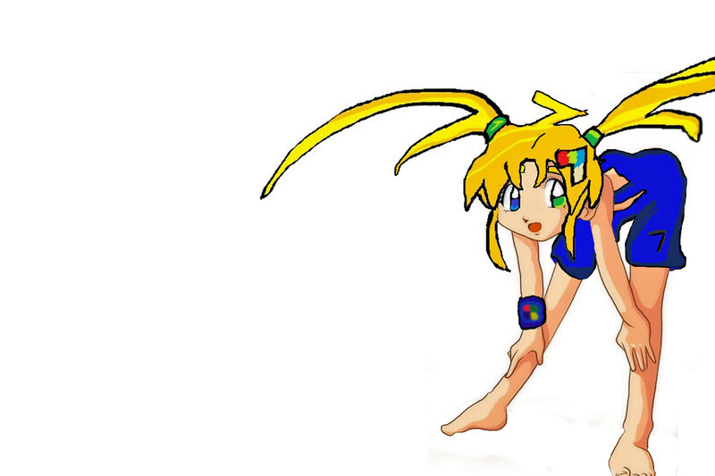 anime girl with yellow hair