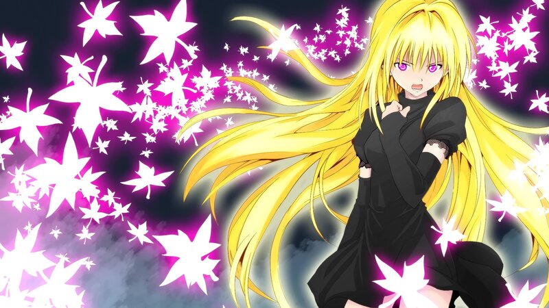 Anime Girl with Yellow Hair — Dramatic, Night, Long Hair