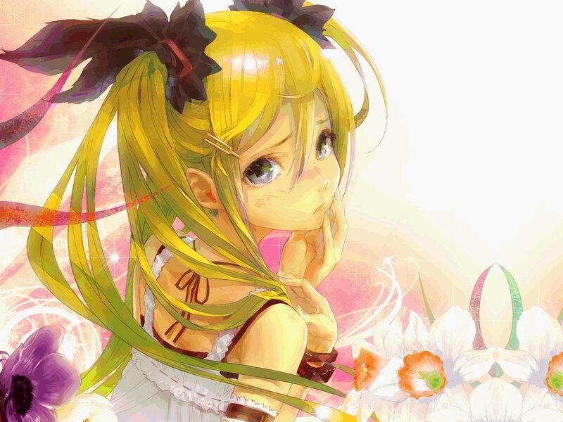 Anime Girl with Yellow Hair — Dreamy