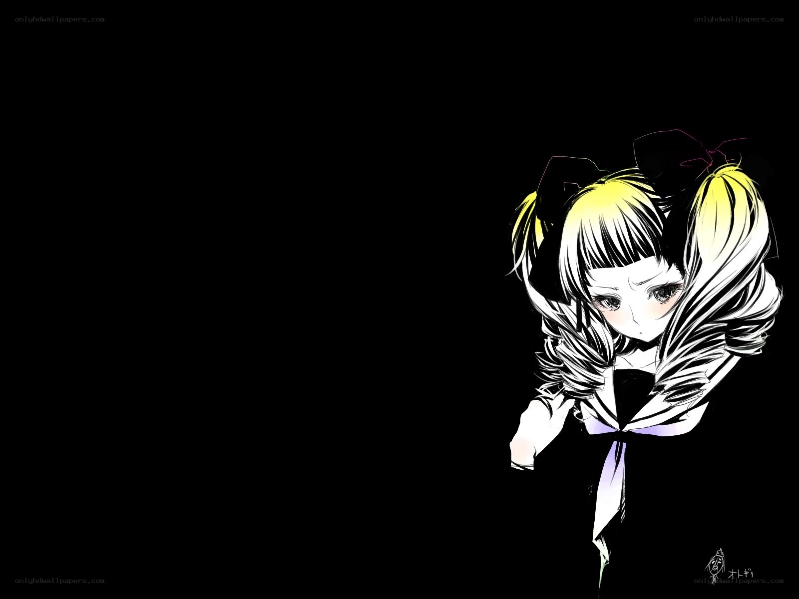 anime girl with yellow hair