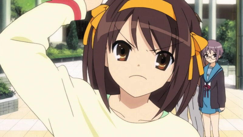 anime girl with yellow headband
