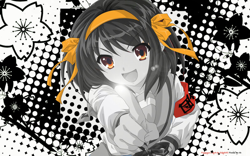 anime girl with yellow ribbon