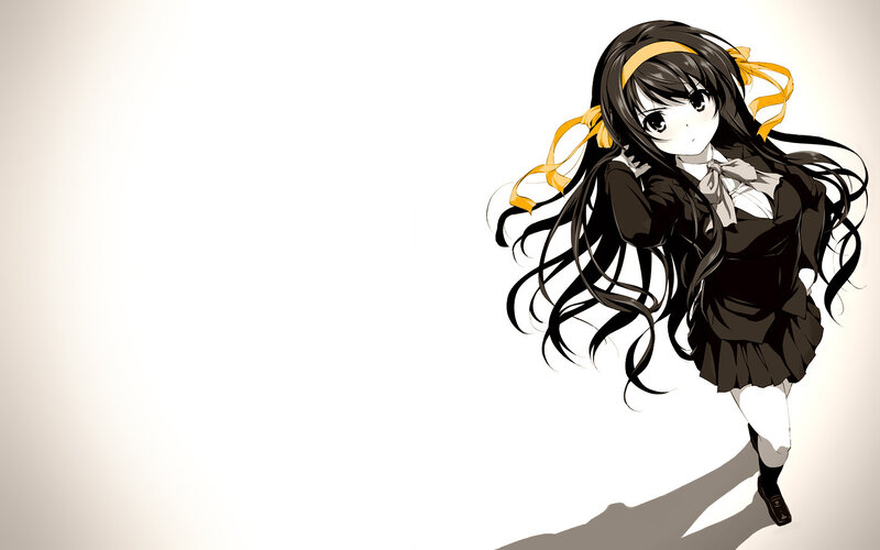 anime girl with yellow ribbon