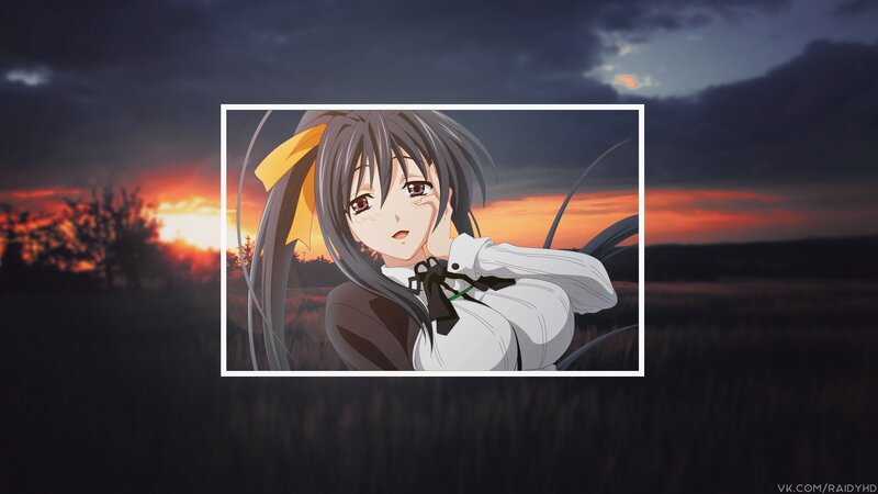 Anime Girl with Yellow Ribbon — Gray