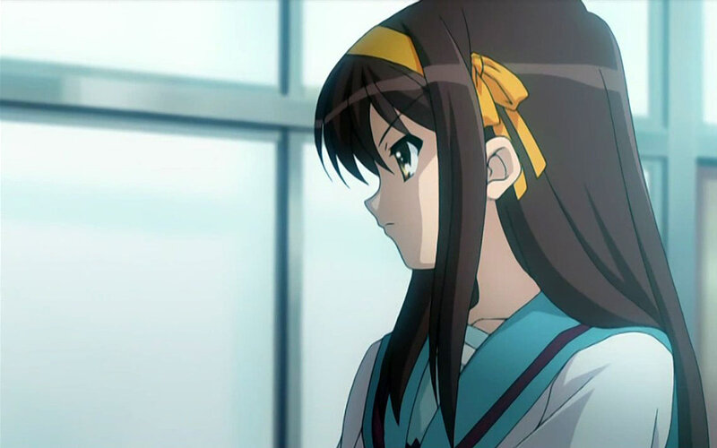 anime girl with yellow ribbon