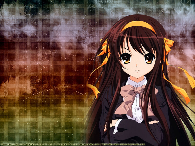 anime girl with yellow ribbons