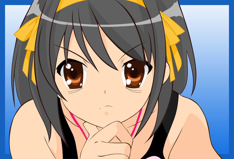 anime girl with yellow ribbons