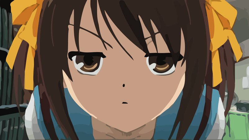 anime girl with yellow ribbons
