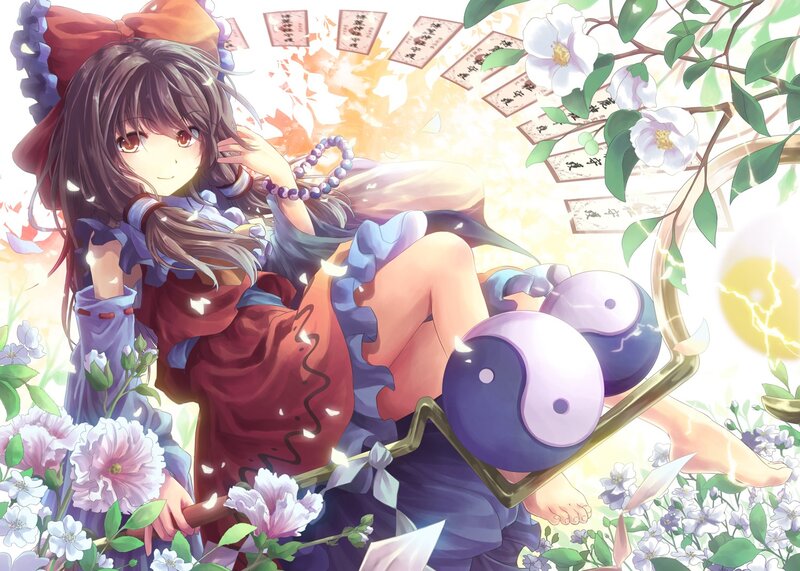Anime girl with yin-yang staff
