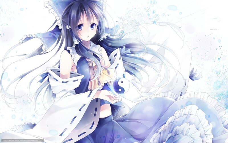 anime girl with yin-yang symbol