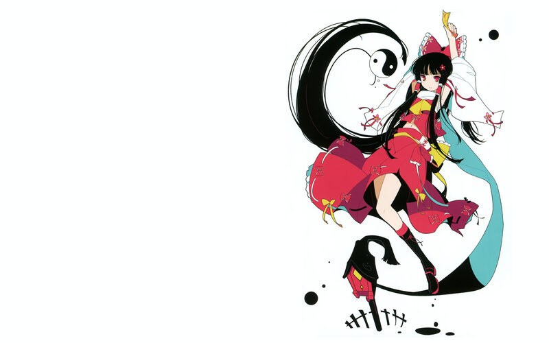 anime girl with yin-yang tail