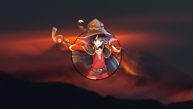 Anime Girl Wizard — Red, Dramatic, Sunset