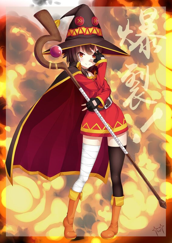Anime Girl Wizard — Red, Dramatic