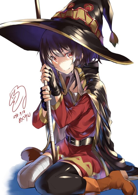 Anime Girl Wizard — Red, Playful