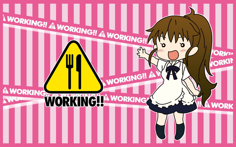 anime girl working sign