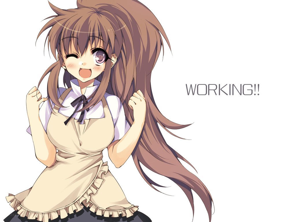 anime girl working