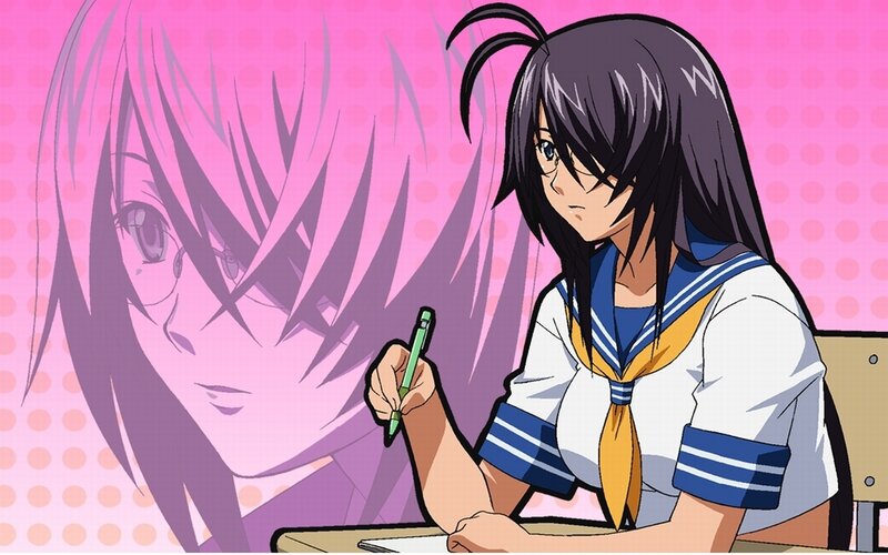 anime girl writing at desk