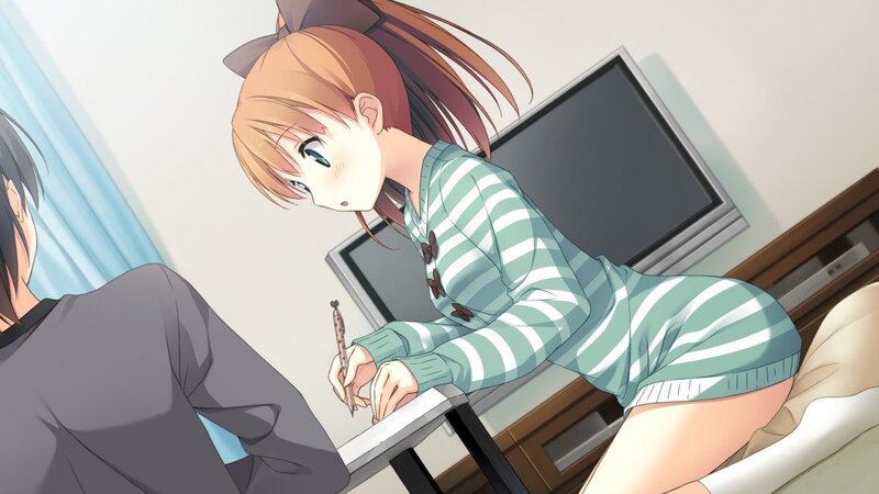 Anime Girl Writing — Green, Calm