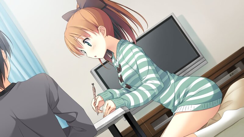 Anime Girl Writing — Green