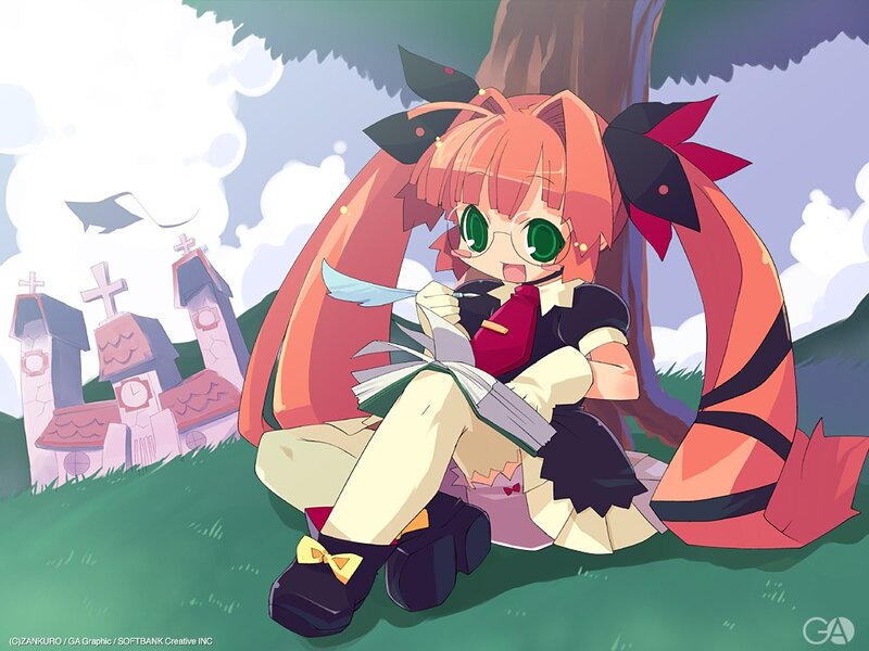 Anime girl writing in a book