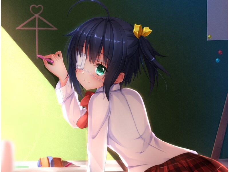 Anime Girl Writing on Board