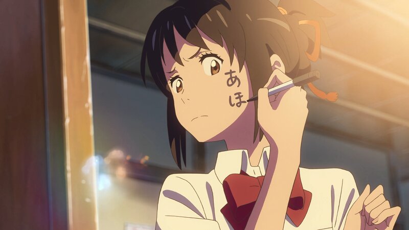 Anime Girl Writing on Face