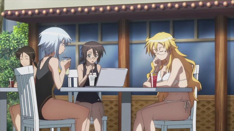 anime girls at a cafe