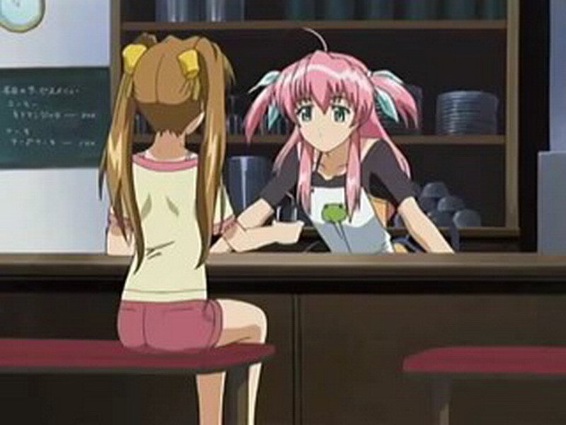 Anime girls at a counter